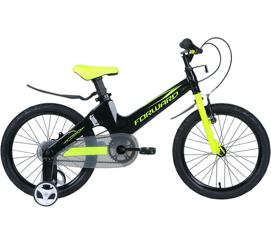 Велосипед FORWARD COSMO 16, 2.0 disc, 2020-2021 г, черный/зеленый 1BKW1K7C1010