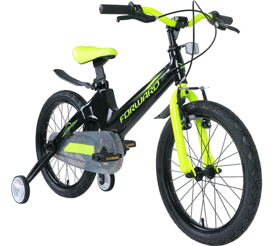 Велосипед FORWARD COSMO 16, 2.0 disc, 2020-2021 г, черный/зеленый 1BKW1K7C1010