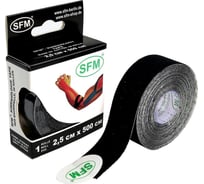 Лента кинезиологическая SFM Plaster на хлопковой основе, 2.5х500 см, черного цвета, в диспенсере 4036534085059