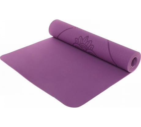 Коврик для йоги Sportage "Мандала" 183х61х0.6 см, ТРЕ, фиолетовый 267-938
