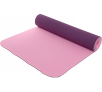Коврик для йоги Sportage "Гармония" 6 мм, 61х183 см, 2х сторонний, розовый/сиреневый 255-001
