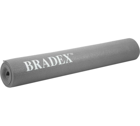 Коврик для йоги и фитнеса BRADEX, 173х61х0.3 см, серый, SF 0398