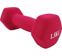 Шестиугольная гантель URM 1.5 кг, розовая B00139