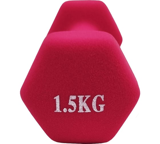 Шестиугольная гантель URM 1.5 кг, розовая B00139