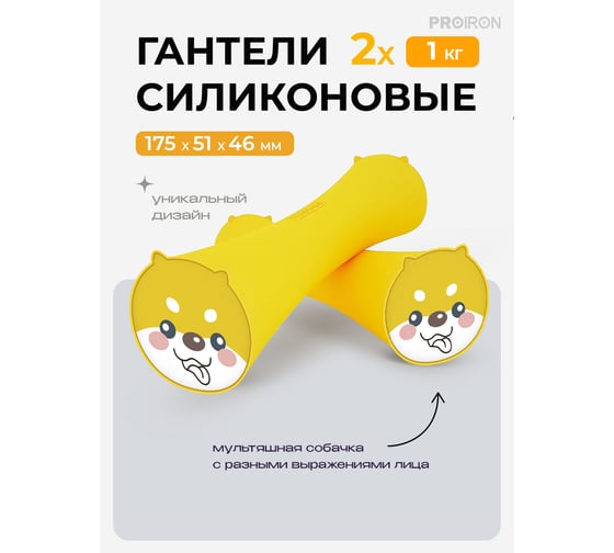 Гантели силиконовые PROIRON 2 шт по 1 кг Г2010СИ