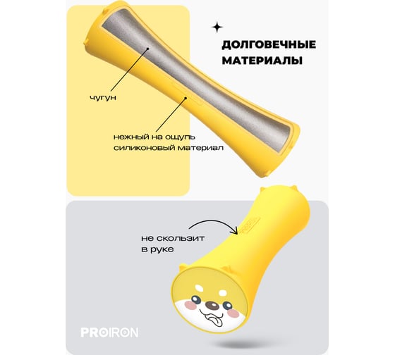 Гантели силиконовые PROIRON 2 шт по 1 кг Г2010СИ