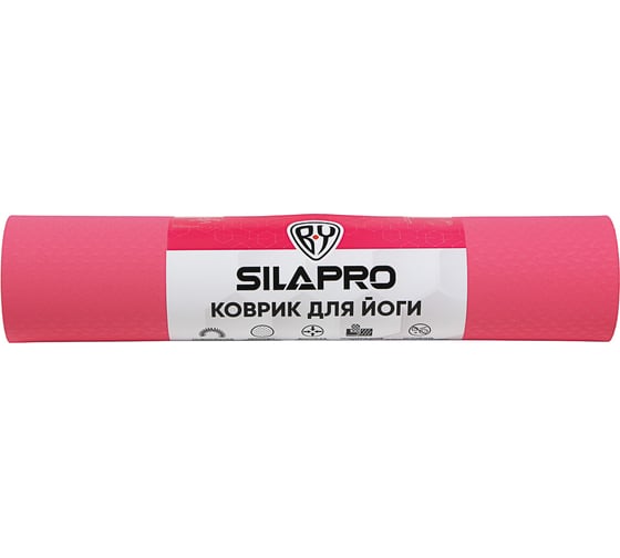 Коврик для йоги и фитнеса SILAPRO TPE, 183x61x0,6см цвет в ассортименте 191-052