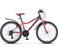 Велосипед STELS Navigator-450 V 24" V030, размер рамы 13", чёрный/неоновый красный LU082896