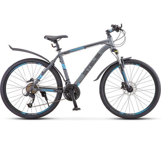Велосипед STELS Navigator-640 D 26" V010, размер рамы 15.5", серый/синий LU078910 1