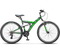 Велосипед STELS Focus V 26" 18-sp V030, размер рамы 18", чёрный/зелёный LU073820