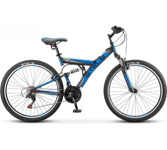 Велосипед STELS Focus V 26" 18-sp V030, размер рамы 18", чёрный/синий LU073819