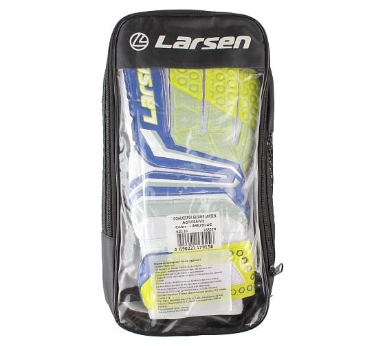 Перчатки вратарские Larsen Agressive салатовый/голубой, р. 5 4690222179101