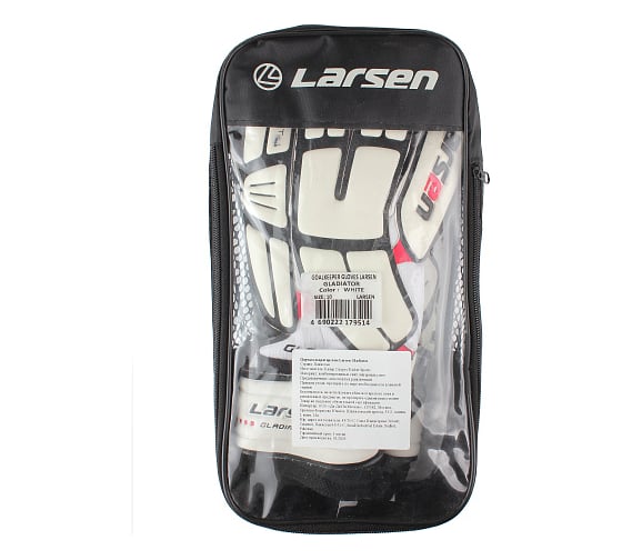 Перчатки вратарские Larsen Gladiator белый, р. 6 4690222179477