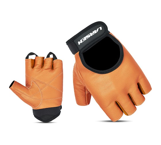 Перчатки для фитнеса Larsen натуральная кожа 16-8342 Brown 4690222176629 1