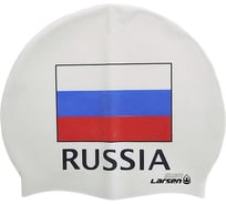 Шапочка плавательная Larsen Russia, силикон, белый 4690222120127