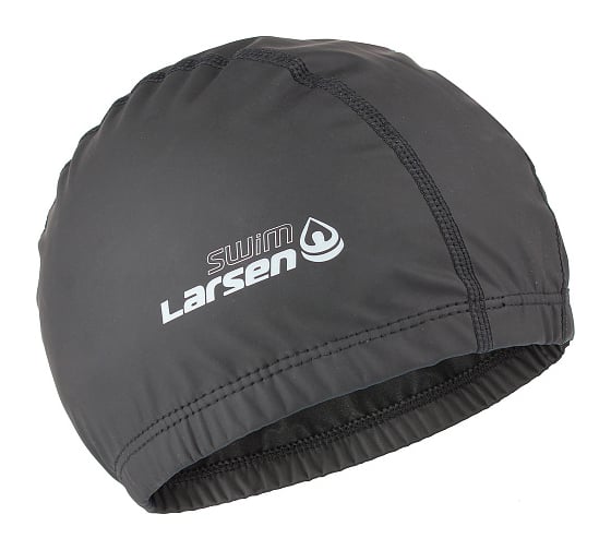 Шапочка плавательная Larsen Swim PU100 черная 4690222181029