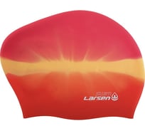 Шапочка плавательная Larsen МC-800 оранж/роз, для длинных волос 4690222163742