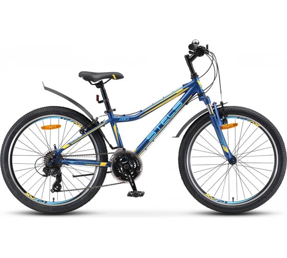 Велосипед STELS Navigator-410 V 24" 21-sp V010, рама 13", тёмно-синий/жёлтый LU078954 1