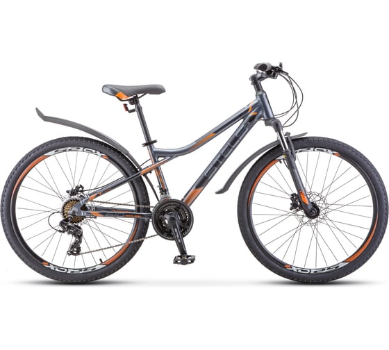Велосипед STELS Navigator-610 D 26" V010, размер рамы 16", антрацитовый/оранжевый LU083734