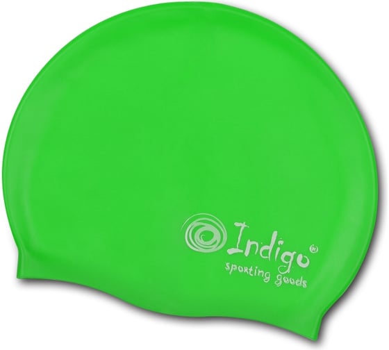 Силиконовая шапочка для плавания INDIGO, однотонная, салатовый 111 SC
