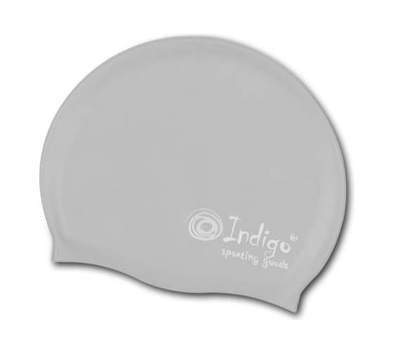 Силиконовая шапочка для плавания INDIGO, однотонная, серый 101 SC 1