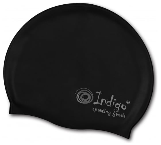 Силиконовая шапочка для плавания INDIGO, однотонная, черный 102 SC