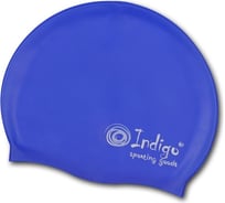 Силиконовая шапочка для плавания INDIGO, однотонная, синий 103 SC