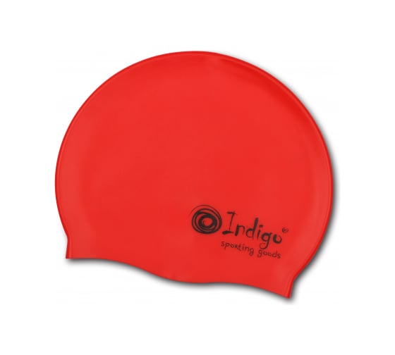 Силиконовая шапочка для плавания INDIGO, однотонная, красный 107 SC