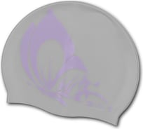 Силиконовая шапочка для плавания INDIGO, бабочка, серый SCBT101
