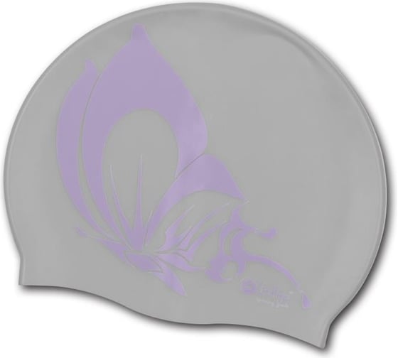 Силиконовая шапочка для плавания INDIGO, бабочка, серый SCBT101 1
