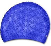 Силиконовая шапочка для плавания INDIGO, длинные волосы, рифленая, синий 703 SC