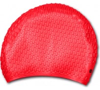 Силиконовая шапочка для плавания INDIGO, длинные волосы, рифленая, красный 707 SC