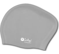 Силиконовая шапочка для плавания INDIGO, длинные волосы, серый 801 SC