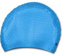 Силиконовая шапочка для плавания INDIGO, длинные волосы, рифленая, голубой 708 SC