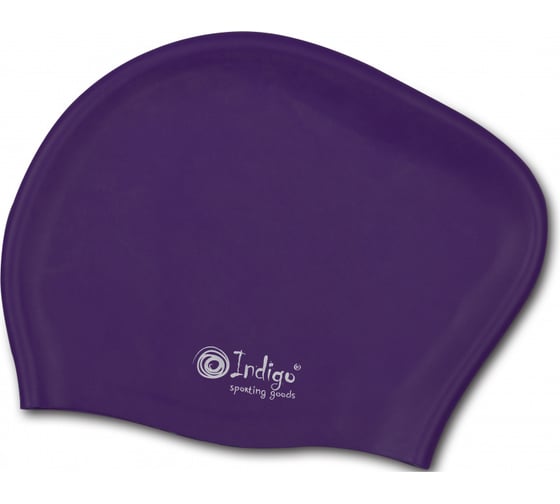 Силиконовая шапочка для плавания INDIGO, длинные волосы, фиолетовый 804 SC