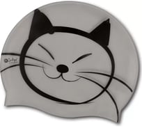 Детская силиконовая шапочка для плавания INDIGO Котик серый SCCT501