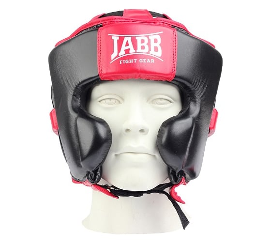 Шлем боксерский (иск.кожа) Jabb JE-2090 черный/красный, XL 4690222125269