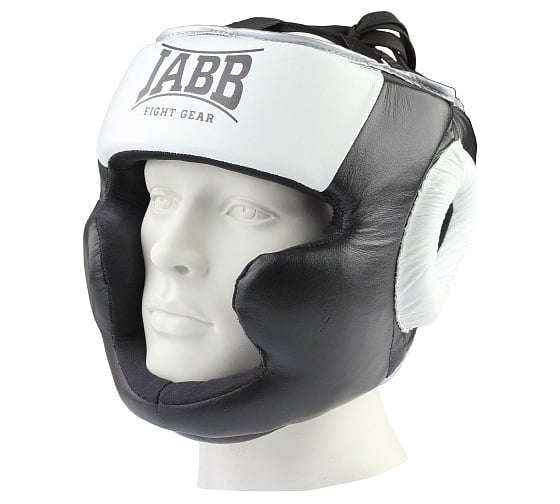 Шлем боксерский (нат.кожа) Jabb JE-2091 черный/серый, M 4690222120820