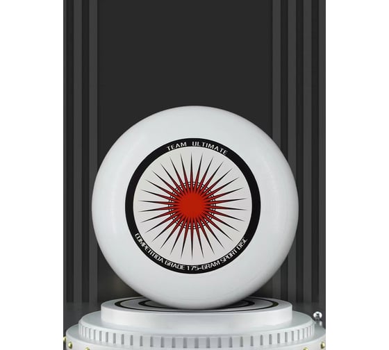 Летающая тарелка диск URM Ø - 27 см, фрисби с рисунком, для игр на улице, из термопластичного полиэтилена, белая D01849