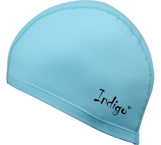 Шапочка для плавания INDIGO, ткань прорезиненная с PU пропиткой IN048 голубой