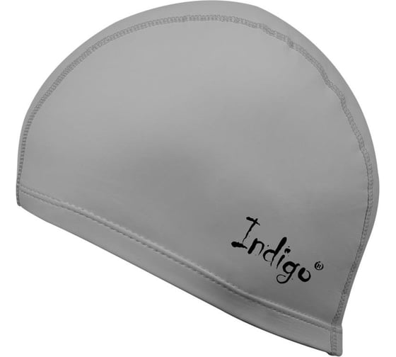 Шапочка для плавания INDIGO, ткань прорезиненная с PU пропиткой IN048 серый металлик 1