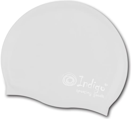 Силиконовая шапочка для плавания INDIGO, однотонная, белый 109 SC 1