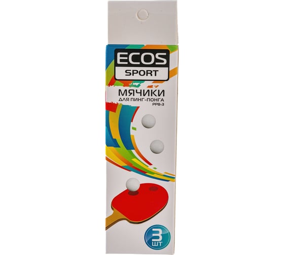 Мячики для пинг-понга Ecos PPB-3 3 шт. 323109