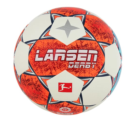 Мяч футбольный Larsen Derby White/Orange/Blue 4690222178654
