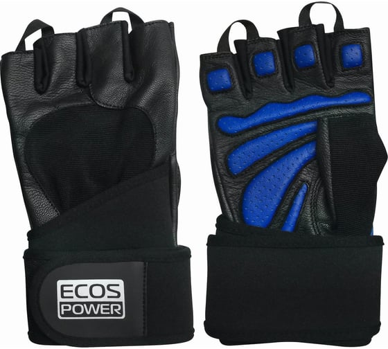 Перчатки для фитнеса Ecos 2006-BL черный/синий, р. L 002360 1