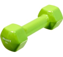 Обрезиненная гантель BRADEX салатовая, 2 кг SF 0535