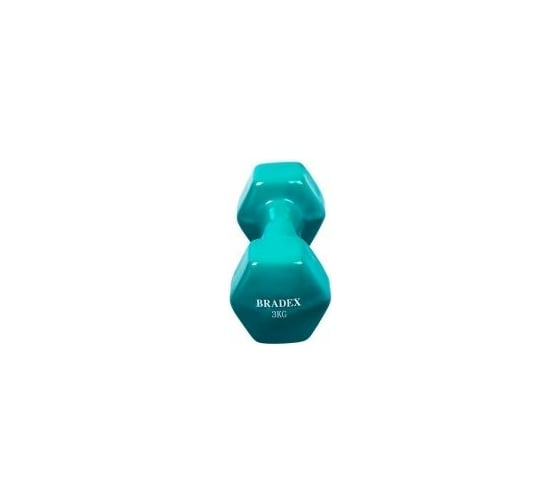 Обрезиненная гантель BRADEX голубая, 3 кг SF 0536