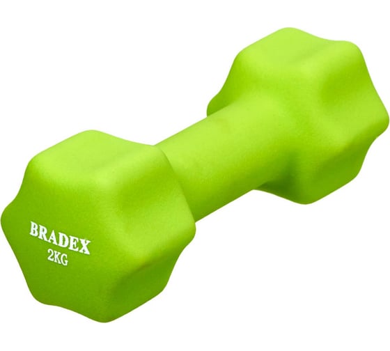 Неопреновая гантель BRADEX 2кг, салатовая SF 0542 1