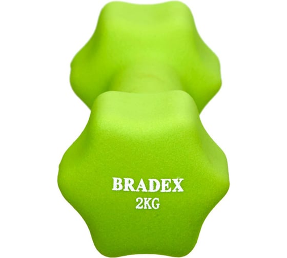 Неопреновая гантель BRADEX 2кг, салатовая SF 0542