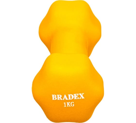 Неопреновая гантель BRADEX 1 кг, желтая SF 0540